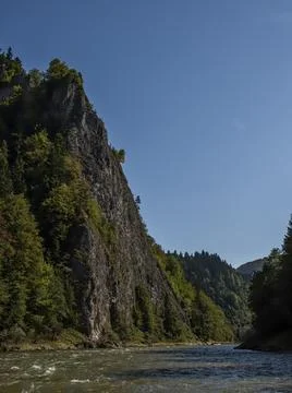 Dunajec River Canyon on the border between Poland and Slovakia Stock Photos