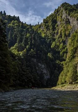 Dunajec River Canyon on the border between Poland and Slovakia Stock Photos