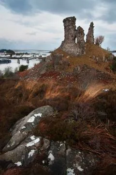 Dunakin Castle, Kyleakin Stock-Fotos