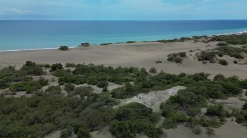 Dunas-de-bani-drone-coastal-desert-ocean-4k-02 Stock Footage 335938784