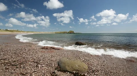 Dunaverty beach on a sunny day Stock Footage 50983290