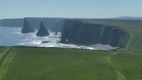 Duncansby Stacks John o' Groats, Wick Drone aerial footage Stock Footage 275518902