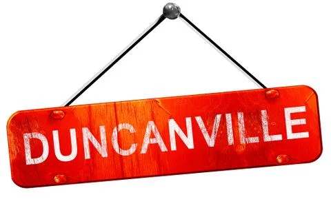 Duncanville, 3D rendering, a red hanging sign Stock Illustration