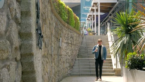 Dundrum Town Centre Ext. Stairs Video stock 240395207