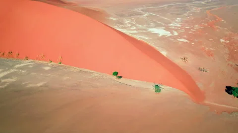 Dune 45 in the Namib Desert seen from above, drone footage, Namibia Africa Stock Footage 277535741