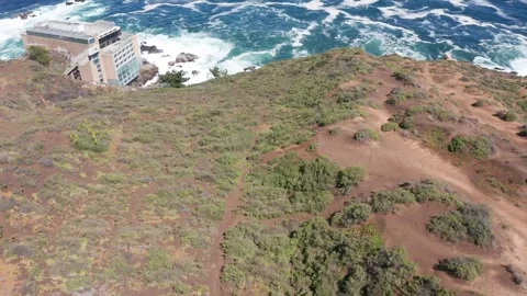 Dune and ocean drone view chile Stock Footage 242890992
