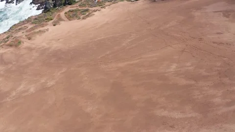 Dune and ocean drone view chile Stock Footage 242891018