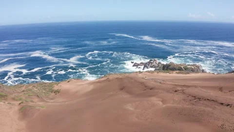 Dune and ocean drone view chile Stock Footage 242891038