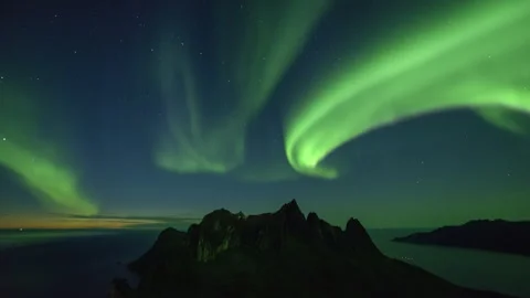 Dune Aurora Borealis over Senja Stock Footage 250297600