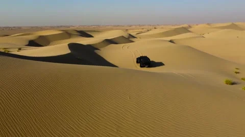 Dune bashing in a SUV Stock Footage 168361189
