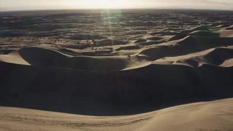 Dune Buggies on Algodones Sand Dunes Wilderness Area California Drone View Video stock 150293210