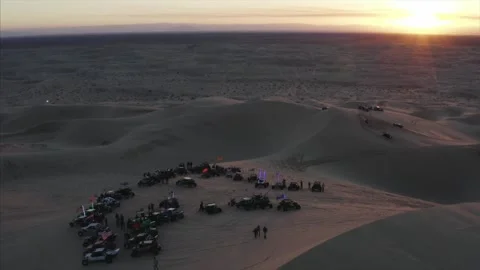 Dune Buggies on Algodones Sand Dunes Wilderness Area California Drone 스톡 동영상 335314087
