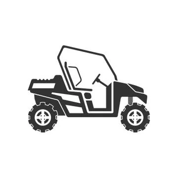 Dune buggy or desert car icon vector illustration isolated on white backgroun Stock Illustration