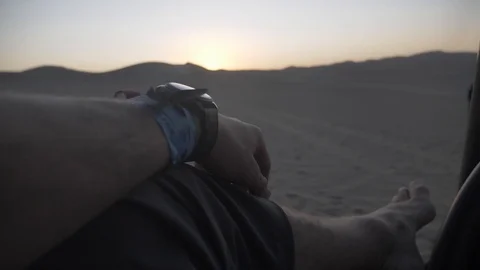 Dune buggy running on the immense sand dune of Huacachina, Ica, Peru. Stock Footage 125272321