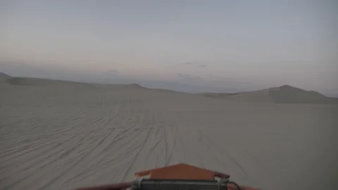 Dune buggy running on the immense sand dune of Huacachina, Ica, Peru. Stock Footage 125272352