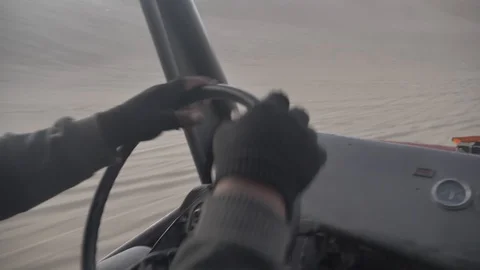 Dune buggy running on the immense sand dune of Huacachina, Ica, Peru. Stock Footage 125272356