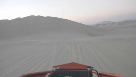 Dune buggy running on the immense sand dune of Huacachina, Ica, Peru. Stock Footage 125273636