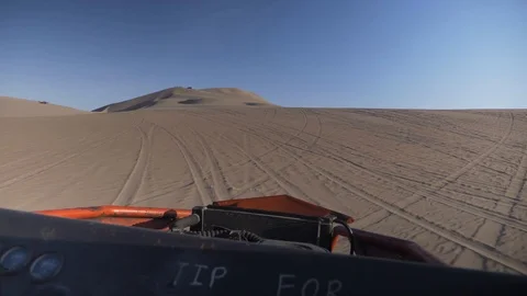 Dune buggy running on the immense sand dune of Huacachina, Ica, Peru. Stock Footage 125274498