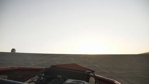 Dune buggy running on the immense sand dune of Huacachina, Ica, Peru. Stock Footage 125274551