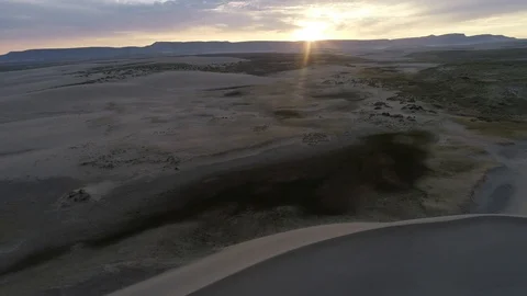 Dune crest in the sunrise Stock Footage 96762798