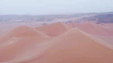 Dune in fog in desert Stock Footage 281168525
