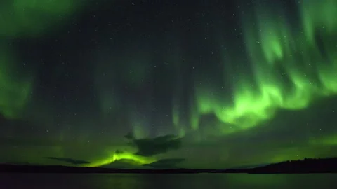 Dune formations of Northern Lights Stock Footage 250293525