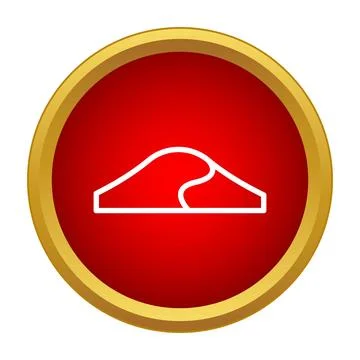 Dune or sand hill outline on red icon Stock Illustration