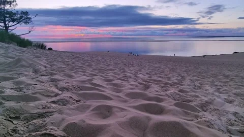 Dune of Pilat at sunset Stock Footage 284943060