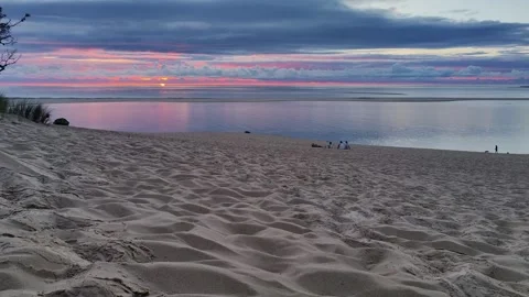 Dune of Pilat at sunset Stock Footage 312253594