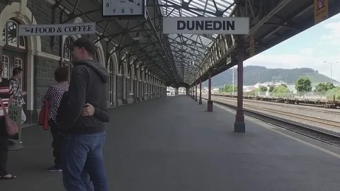 Dunedin Train Station Platform Stockbeeldmateriaal 81881835