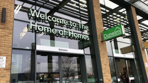 Dunelm storefront with high roof Stock Footage 174355027