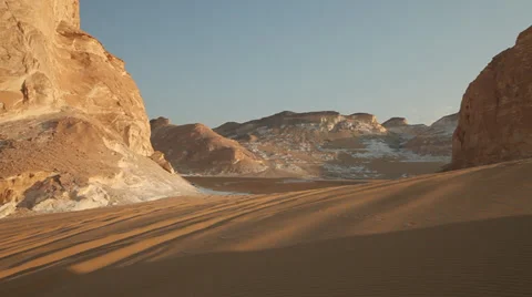 Dunes in Agabat, closer view, White Desert, Egypt Stock Footage 35414895