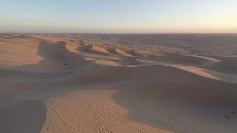 Dunes Algodones 4 Wheeler Dune Buggy Aerial 4 Stock Footage 78625007