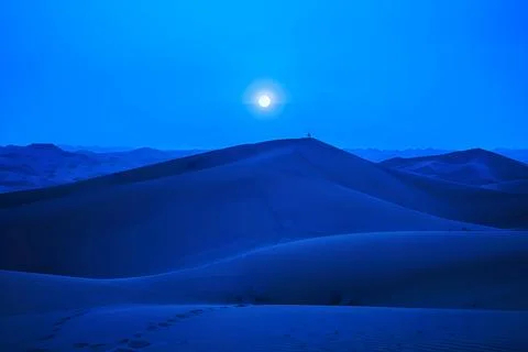 Dunes In The Evening - Blue Filter Stock Photos