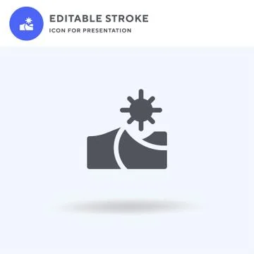 Dunes icon vector, filled flat sign, solid pictogram isolated on white, logo 스톡 일러스트