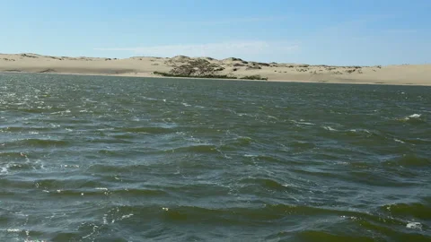 Dunes of Kursk Spit seen from a ship Video stock 310446080