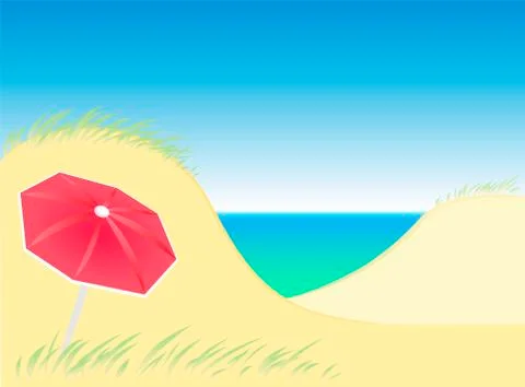 Dunes Parasol 스톡 일러스트