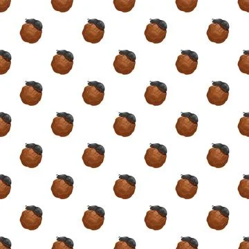 Dung beetle rolling dung ball seamless pattern background イラスト素材