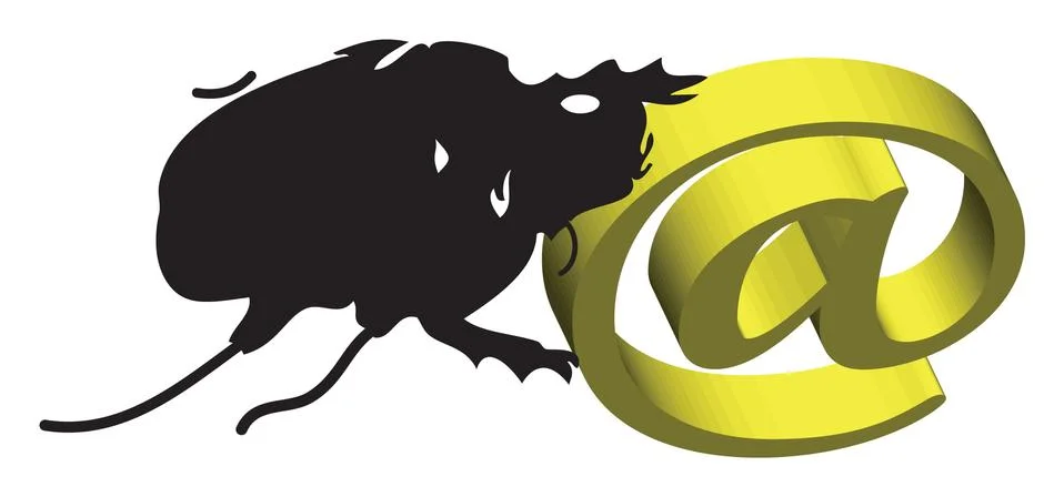 Dung-beetle vs. e-mail Stock Illustration