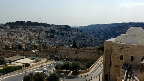 Dung Gate, traffic going outside the wall Stock Footage 98279598