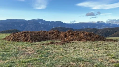 Dung heap in the mountains Stock Footage 231691898
