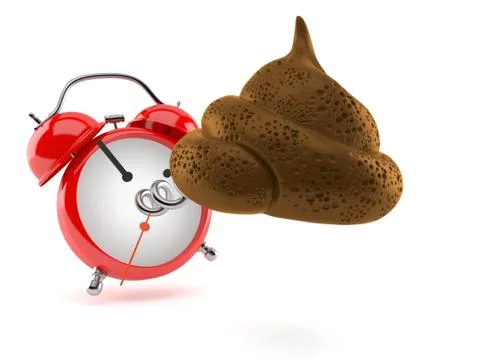 Dung poo with alarm clock Stock Illustration