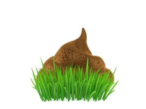 Dung poo on grass Stock Illustration