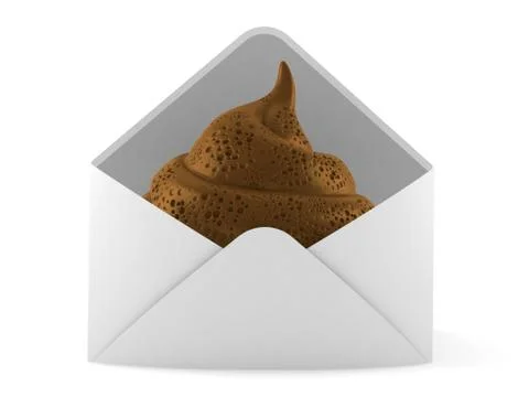 Dung poo inside envelope Stock Illustration