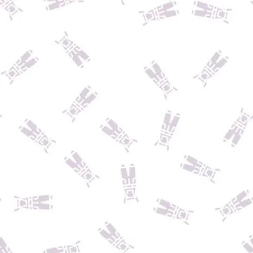 Dungarees pants apparel glyph vector seamless pattern Illustrazione stock