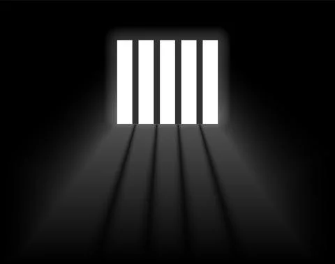 Dungeon prison window background. Jail cell empty window light justice crime 스톡 일러스트