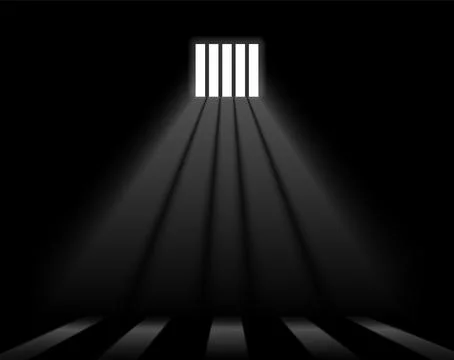 Dungeon prison window background. Jail cell empty window light justice crime 스톡 일러스트