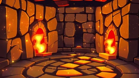 Dungeon with Sky with Graphics Animation. Video stock 306208269