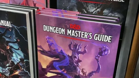 Dungeons &amp; Dragons - Dungeon Master's Guide book Stock Footage 219228834