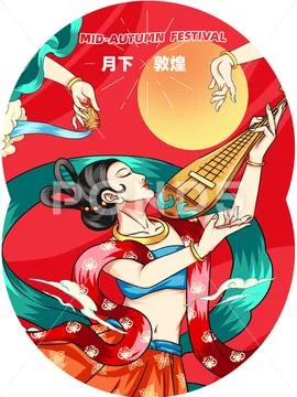 Dunhuang Feitian Apsara design PSD Template